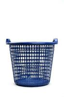 blue plastic basket isolated photo