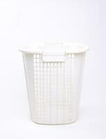 white plastic basket isolated photo