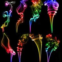 textured of colorful incense smoke photo