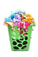 unwashed cloth in basket photo