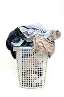 unwashed cloth in basket photo