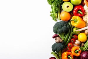 raw white vegetarian food background green fruit isolated vegetable tomato healthy. . photo