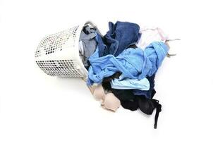 unwashed cloth in basket photo