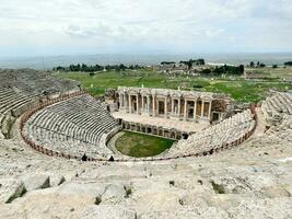 Hierapolis ancient city in Pamukkale Denizli, Turkiye 12 April 2023 photo