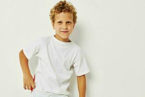 boy with white hair angry facial expression resentment light background photo