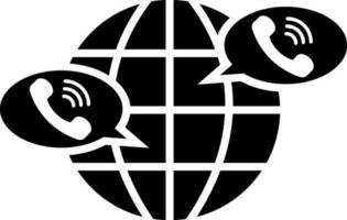 global comunicación o mundo charla glifo icono. vector