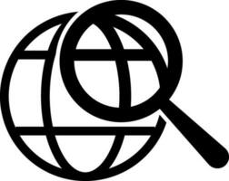 Internet global search icon in glyph style. vector