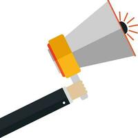 Flat illustration of a megaphone holding hand. vector