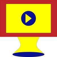 Flat style tv screen with video player. vector