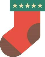 Isolated colorful icon of sock for festival celebration. vector