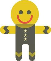 Smiling icon of Cookie man in gray and yellow color. vector