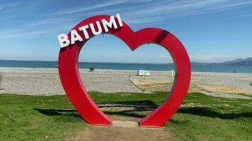 Batumi statue on the beach video