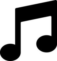 Music beam note icon in black color. vector