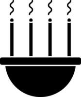 Incense glyph icon or symbol in flat style. vector