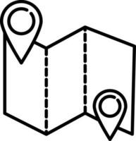 Map navigation icon in line art. vector