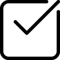 Check or confirm button icon in black line art. vector