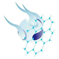 Nanorobot or molecular robot icon in 3d style. vector