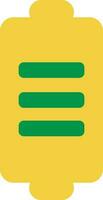 Yellow and green icon of  Power saving or Battery. vector