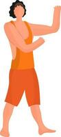 Character of faceless man standing in dancing pose. vector