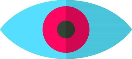 Isolated eye lens in blue and pink color. vector