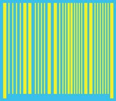 Blue and yellow bar code in flat style. vector