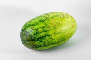 Watermelon oval green color isolated on white background. photo