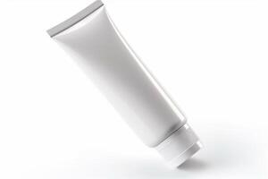 Mockup of a cosmetic tube on a white background. 3d rendering illustration photo