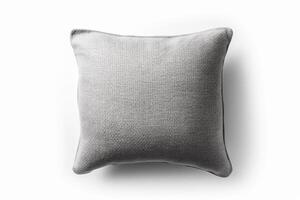 Close up of a grey pillow on white background photo