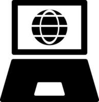 Browser connection or Laptop internet connection icon. vector