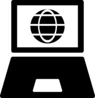 Browser connection or Laptop internet connection icon. vector