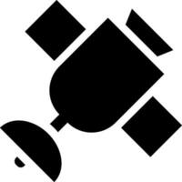 ilustración de satélite icono en negro y blanco color. vector