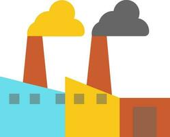 Flat style illustration of factory icon. vector