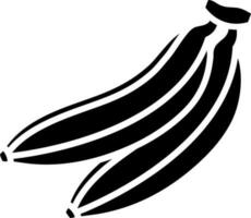 Banana icon in Black and White color. vector