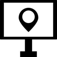 en línea ubicación buscando por computadora icono. vector