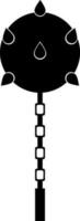 Flail medieval weapon glyph icon or symbol. vector