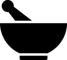 Mortar and pestle icon in Black and White color. vector