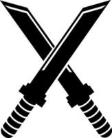 Illustration of swords icon in Black and White color. vector