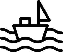 Vector illustration of sea wave icon in line art.