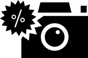 Digital camera sale discount icon in flat style. vector