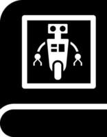 Scientist book glyph icon for Robotic concept. vector