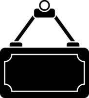 Hanging signboard icon in Black and White color. vector
