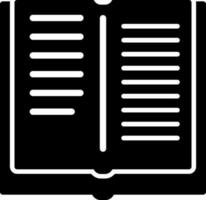 Open book icon in Black and White color. vector