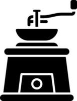 Black and White illustration of coffee grinder icon. vector