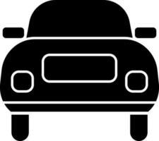 Front view of taxi car icon in black color. vector