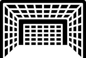 Black and White soccer net icon in flat style. vector