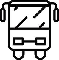 Black line art illustration of bus icon. vector