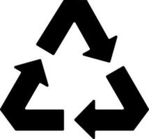 Recycle arrow icon in black color. vector