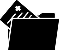 Medical file folder icon in Black and White color. vector