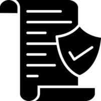 Document security icon in Black and White color. vector