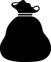 dinero bolso icono en negro y blanco color. vector